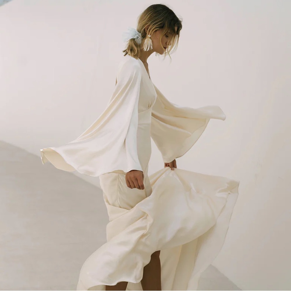 SHONA JOY LA LUNE BACKLESS MAXI DRESS - cream size 2 US